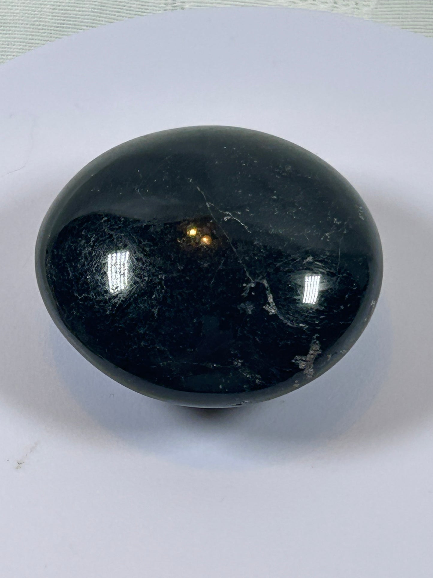 (#99) - BLACK TOURMALINE PALM STONE POLISHED - NEW