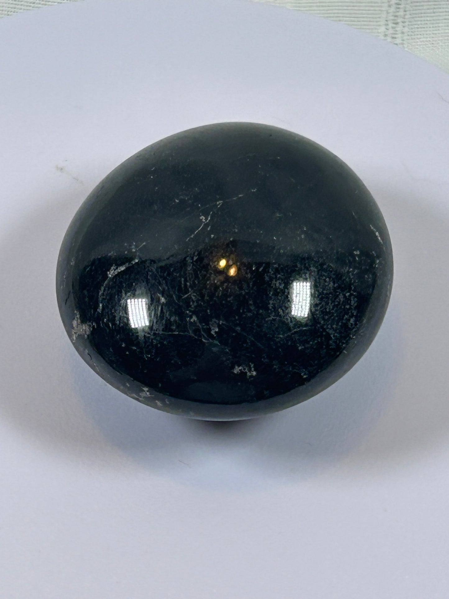 (#99) - BLACK TOURMALINE PALM STONE POLISHED - NEW