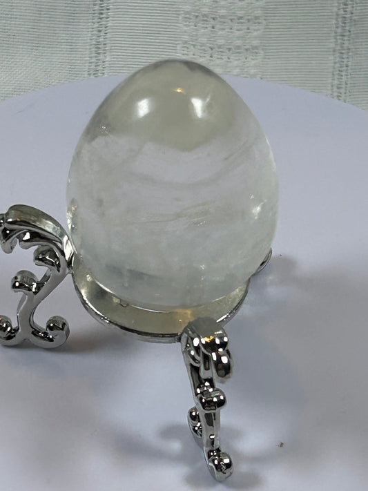 (#103) - CLEAR QUARTZ EGG SHAPE STONE POLISHED - NEW