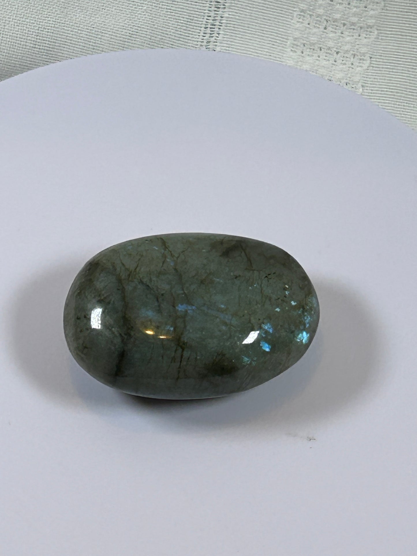 (#109) - LABRADORITE PALM STONE POLISHED - NEW