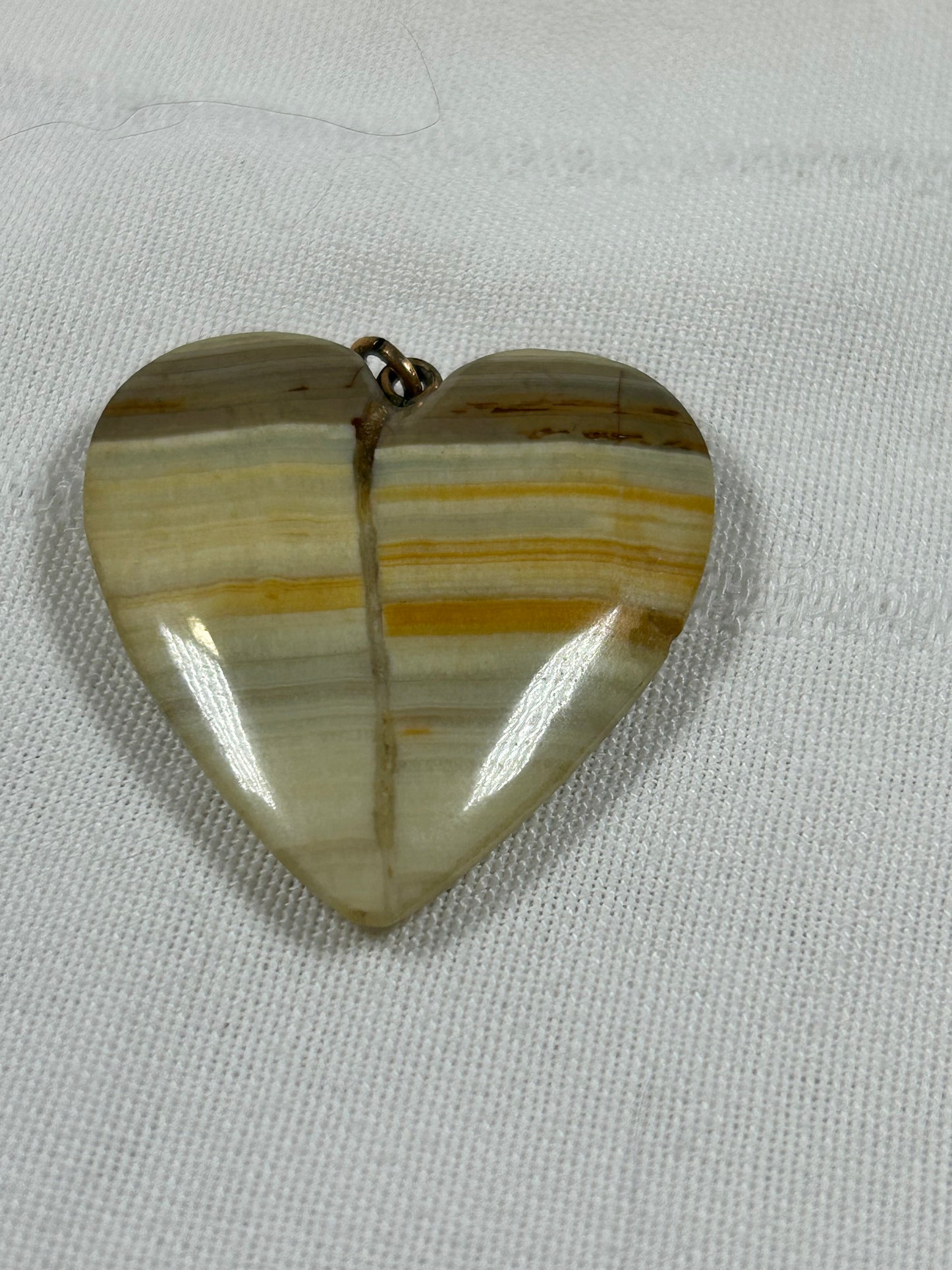 Vintage Agate Heart Pendant