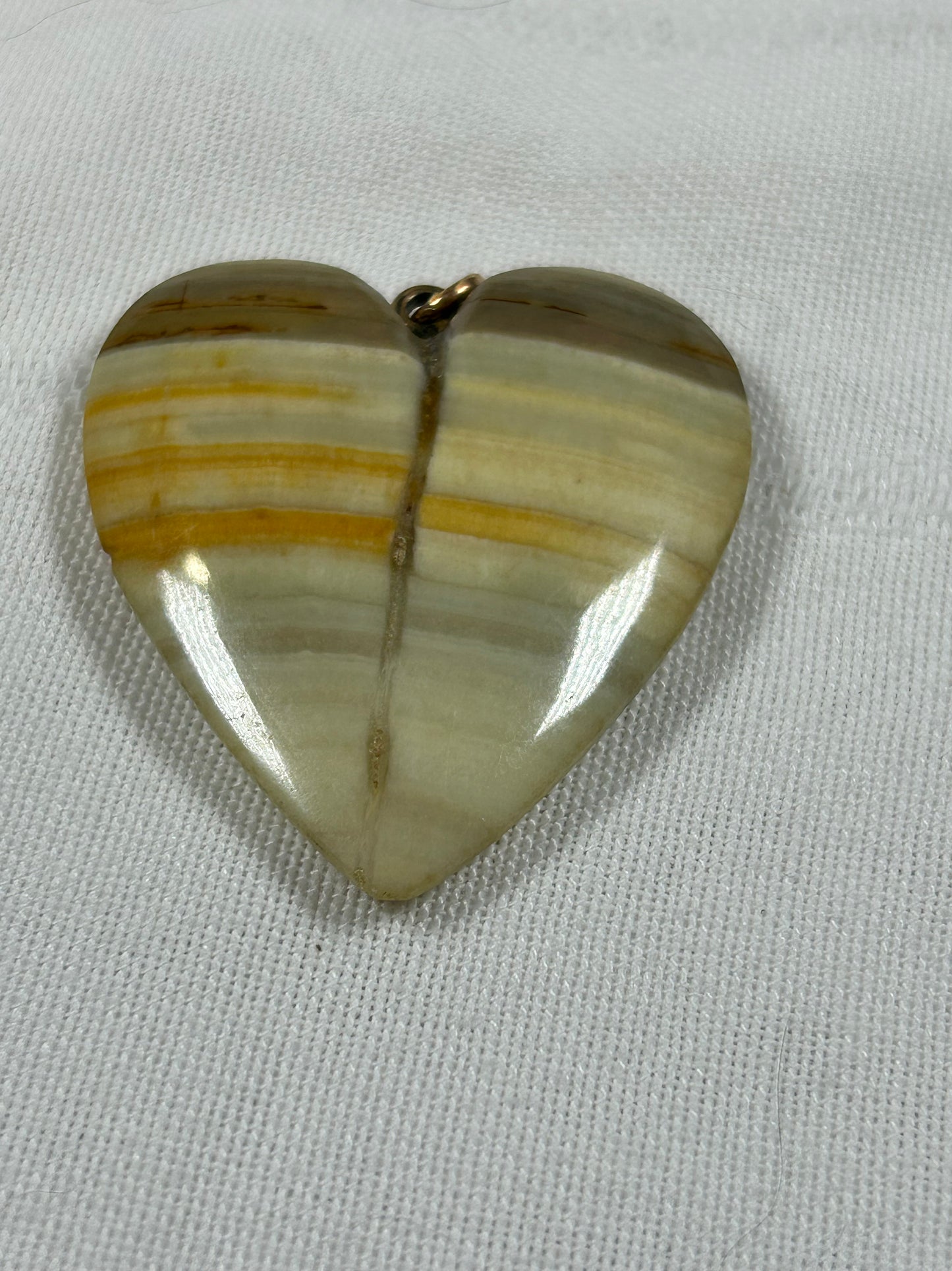 Vintage Agate Heart Pendant
