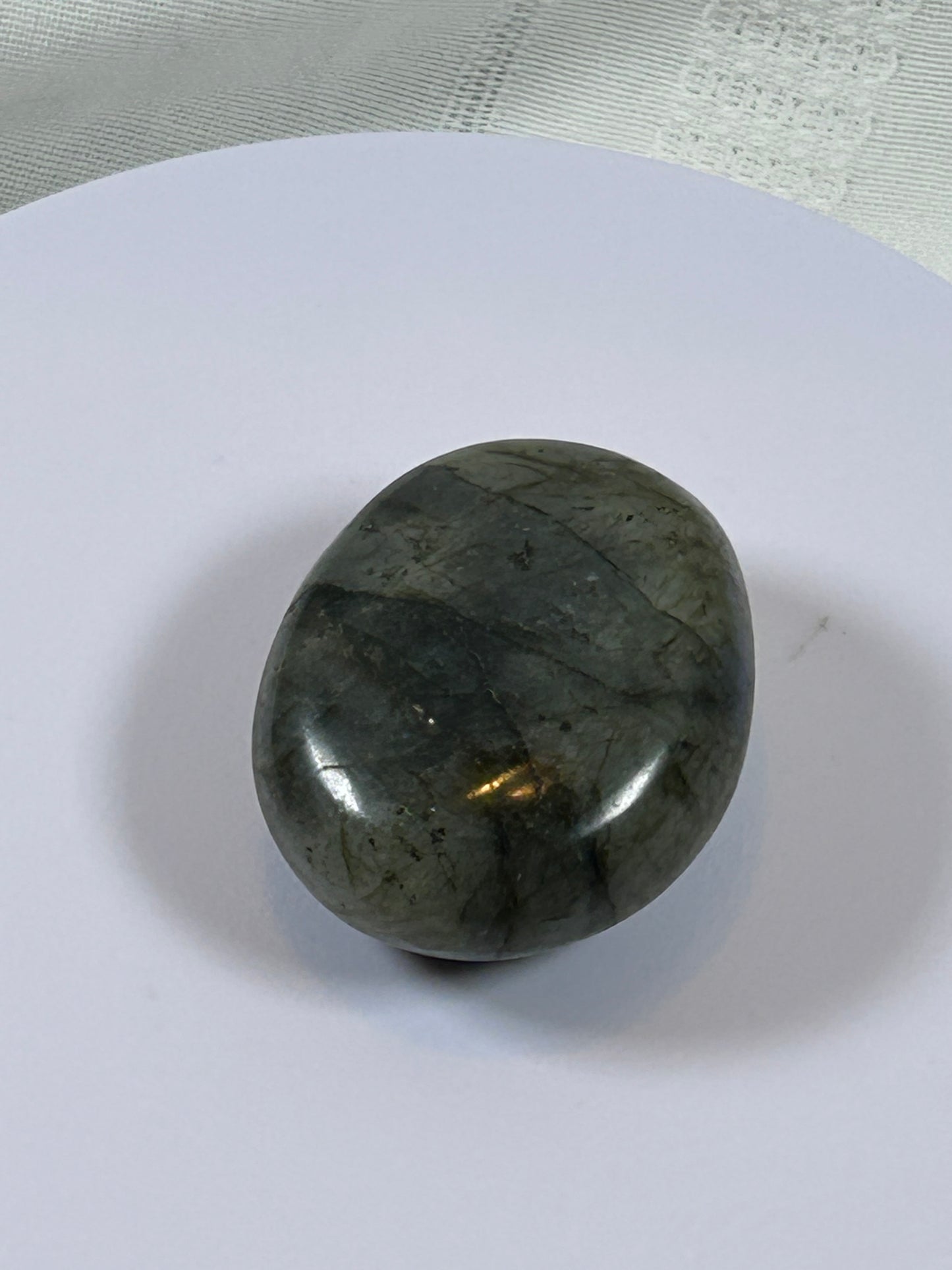 (#124) - LABRADORITE PALM STONE POLISHED - NEW
