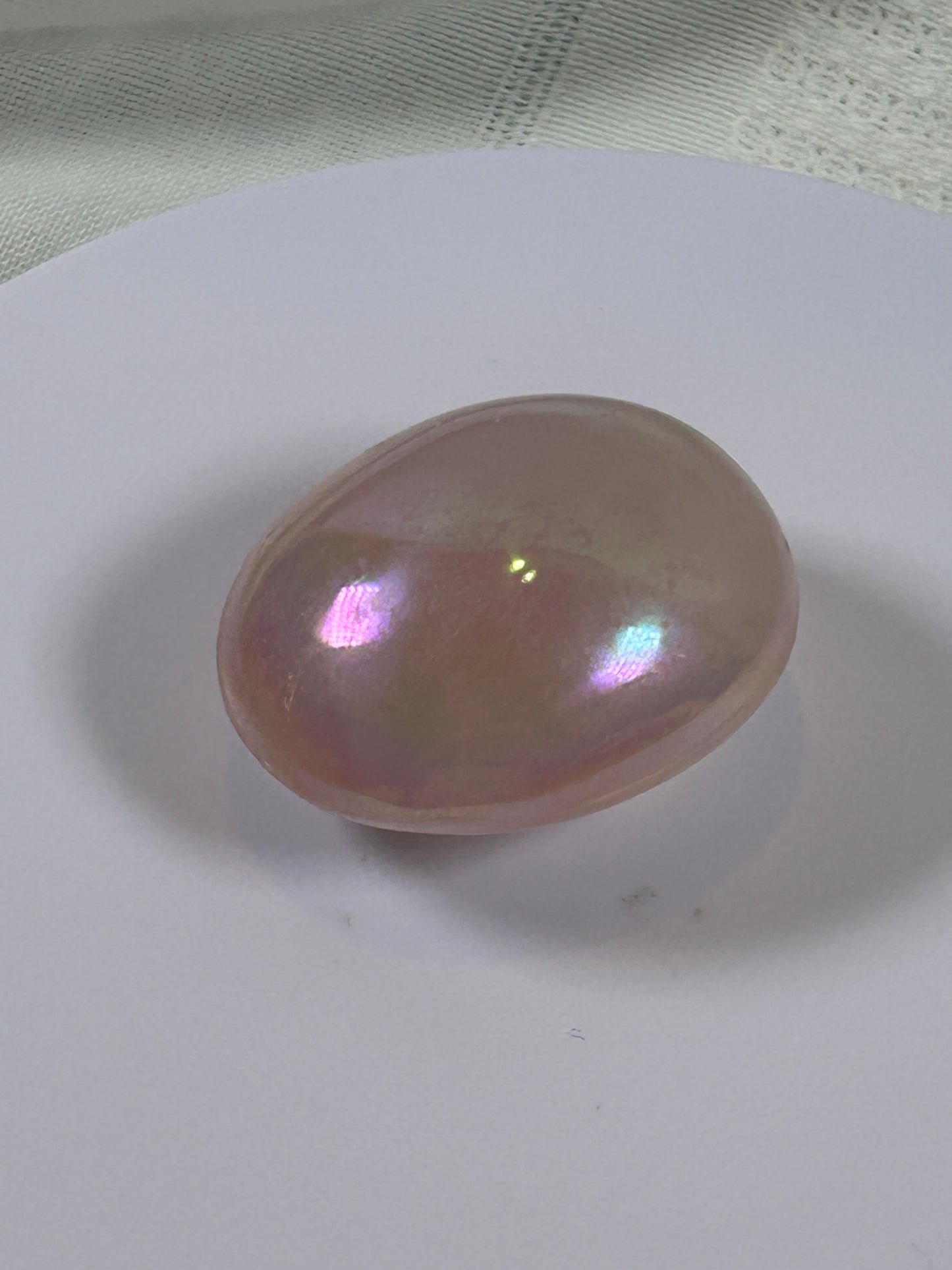 (#133) - ANGEL AURA QUARTZ PALM STONE POLISHED - NEW