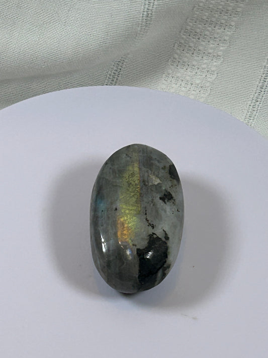 (#136) - LABRADORITE PALM STONE POLISHED - NEW
