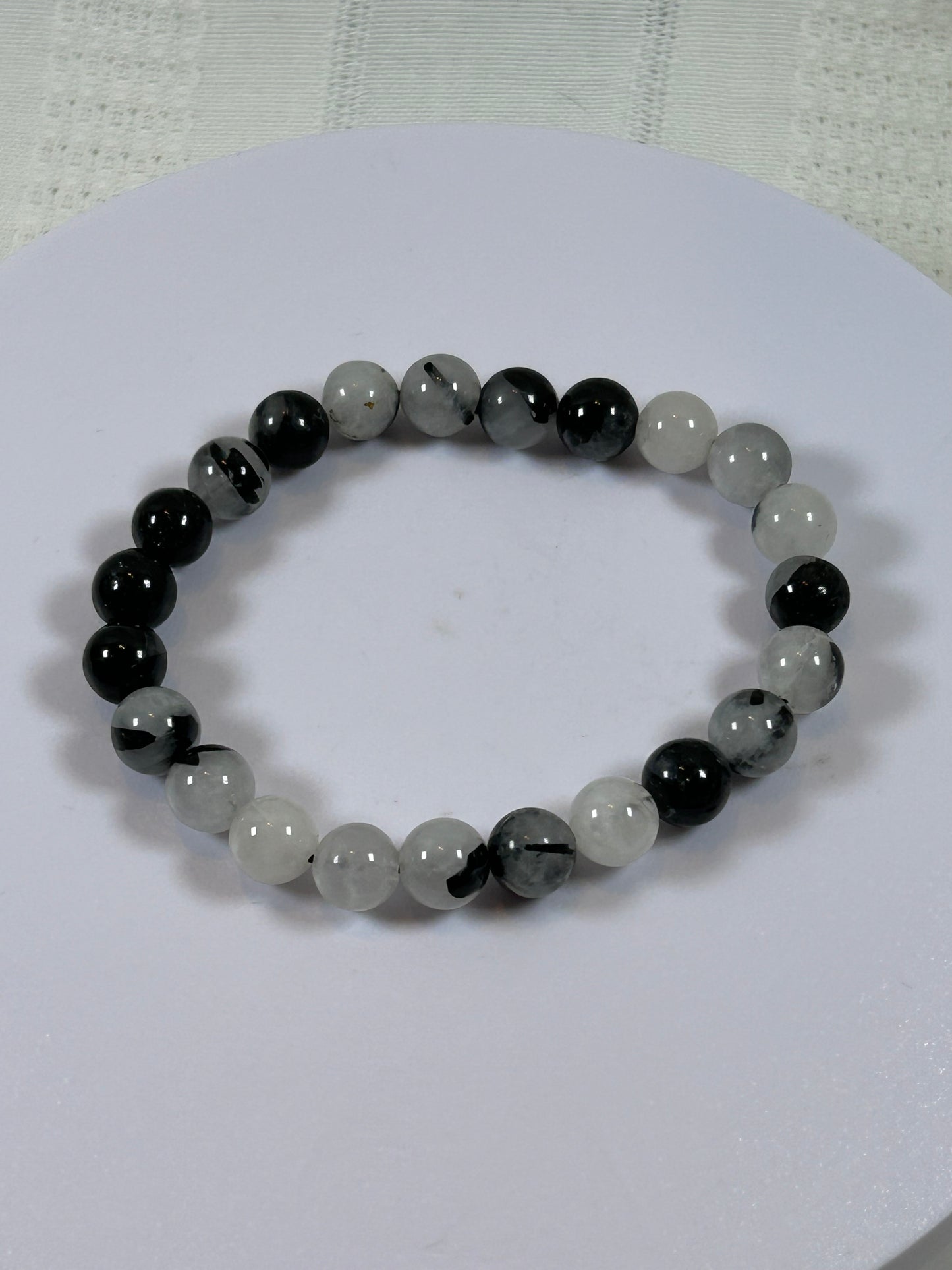 (#163) - BLACK TOURMALINE CRYSTAL BRACELET - NEW