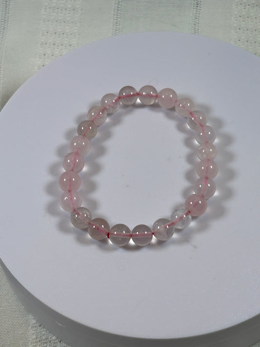 (#168) - ROSE QUARTZ CRYSTAL BRACELET - NEW