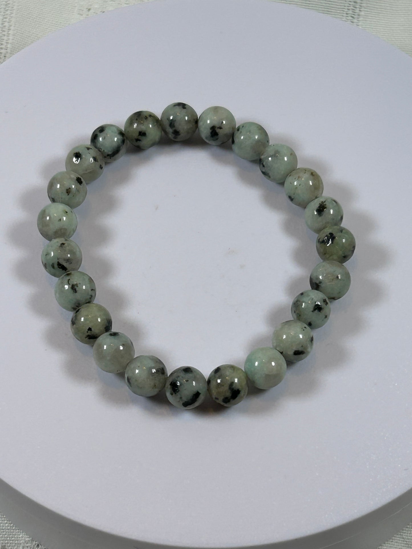 (#178) - KIWI JASPER CRYSTAL BRACELET - NEW