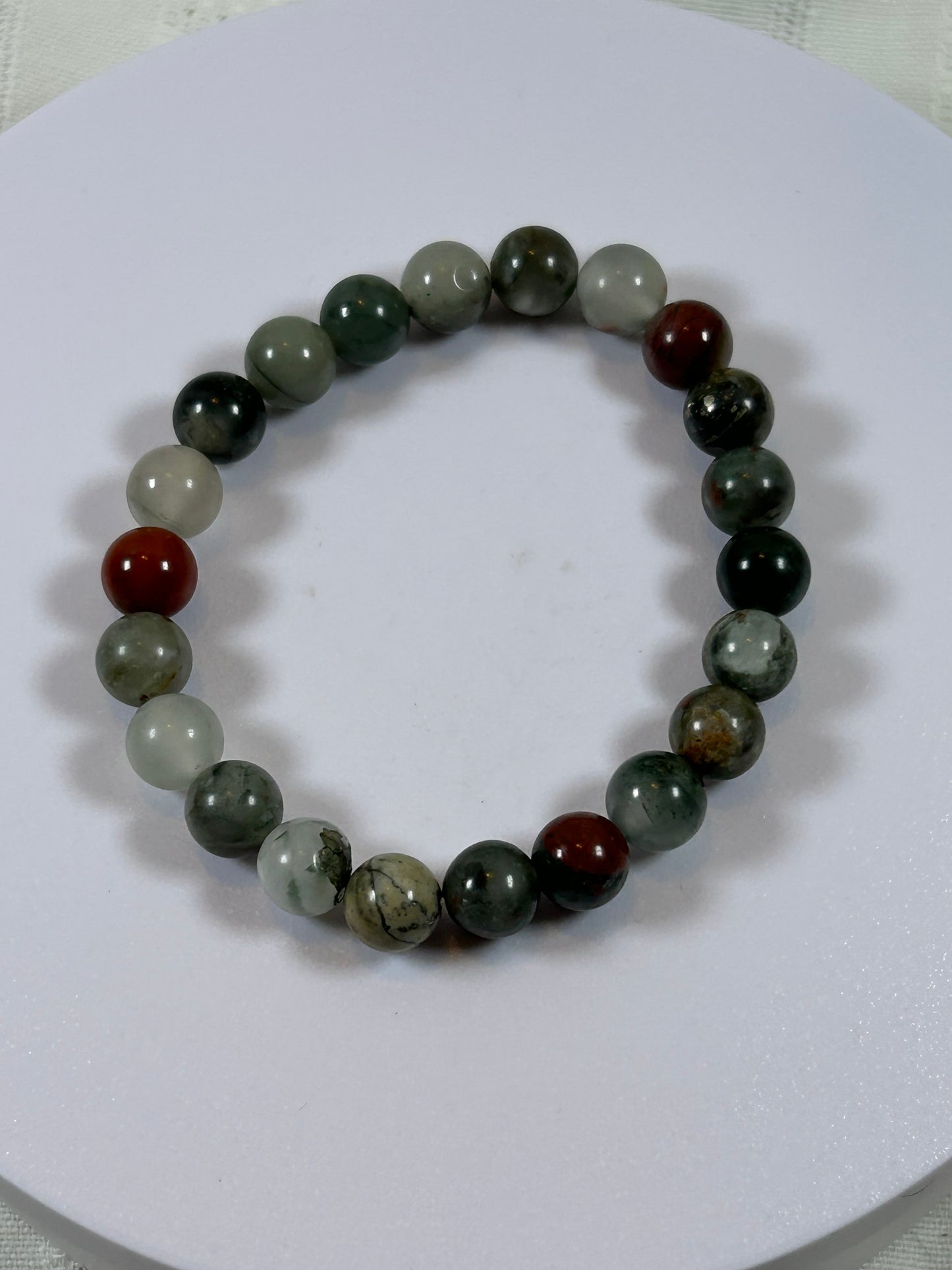 (#179) - AFRICAN BLOODSTONE CRYSTAL BRACELET - NEW