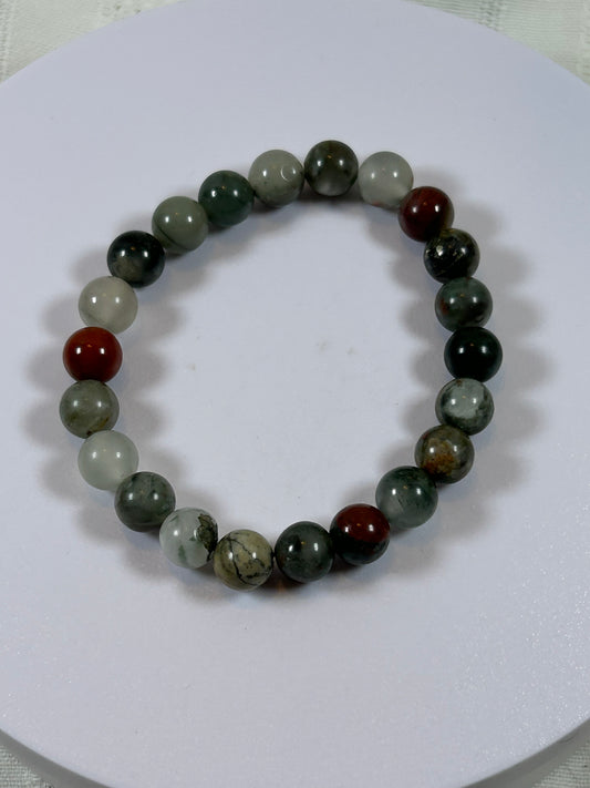 (#179) - AFRICAN BLOODSTONE CRYSTAL BRACELET - NEW