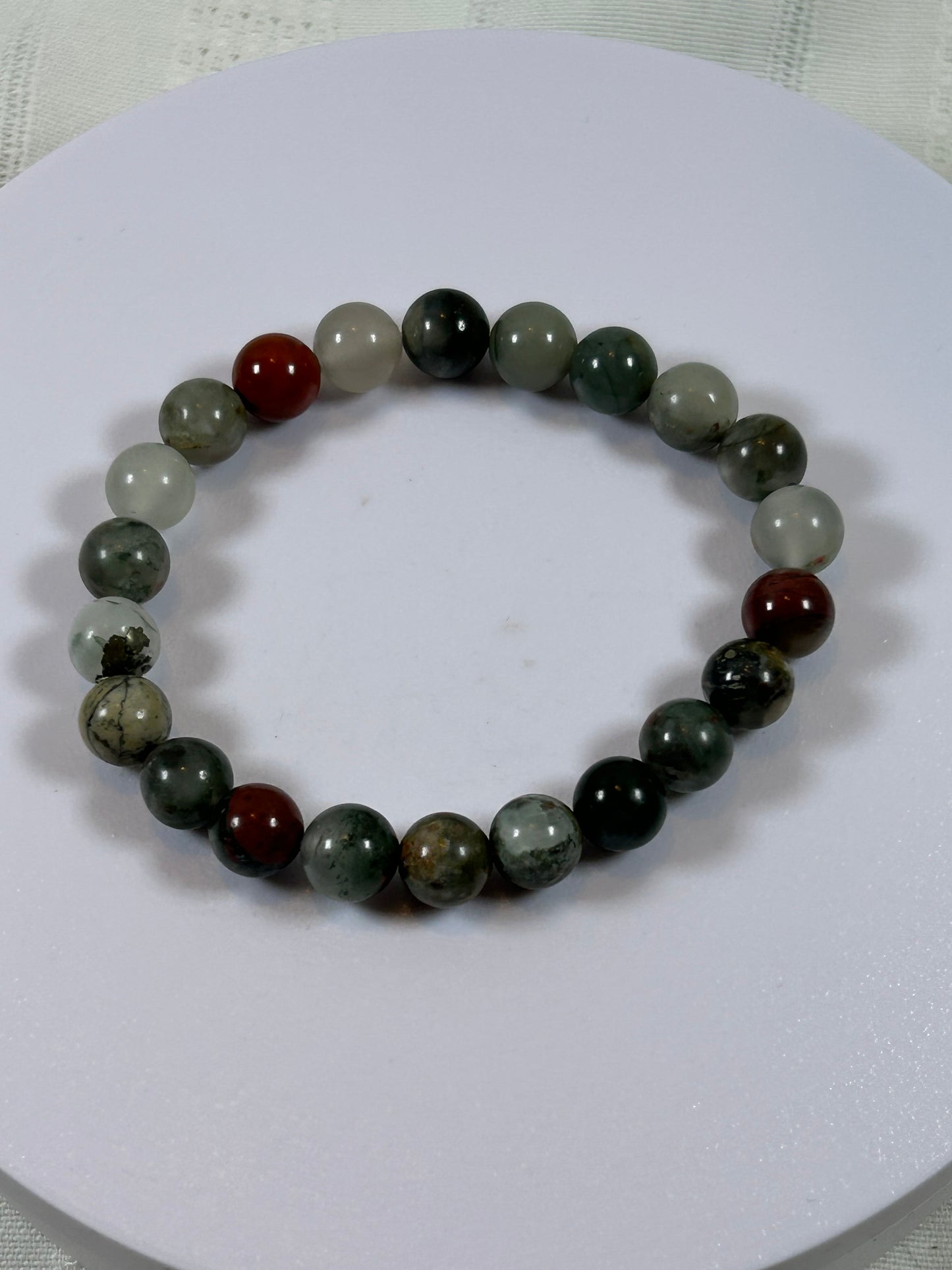 (#179) - AFRICAN BLOODSTONE CRYSTAL BRACELET - NEW