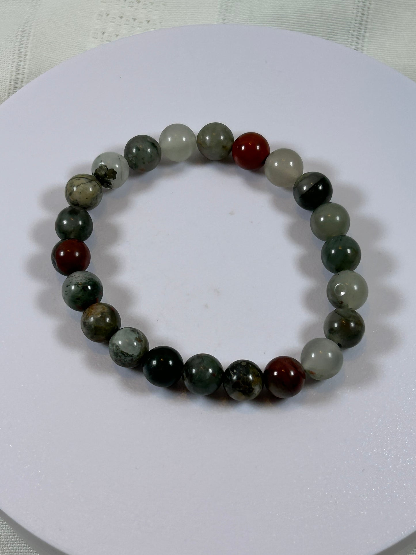 (#179) - AFRICAN BLOODSTONE CRYSTAL BRACELET - NEW