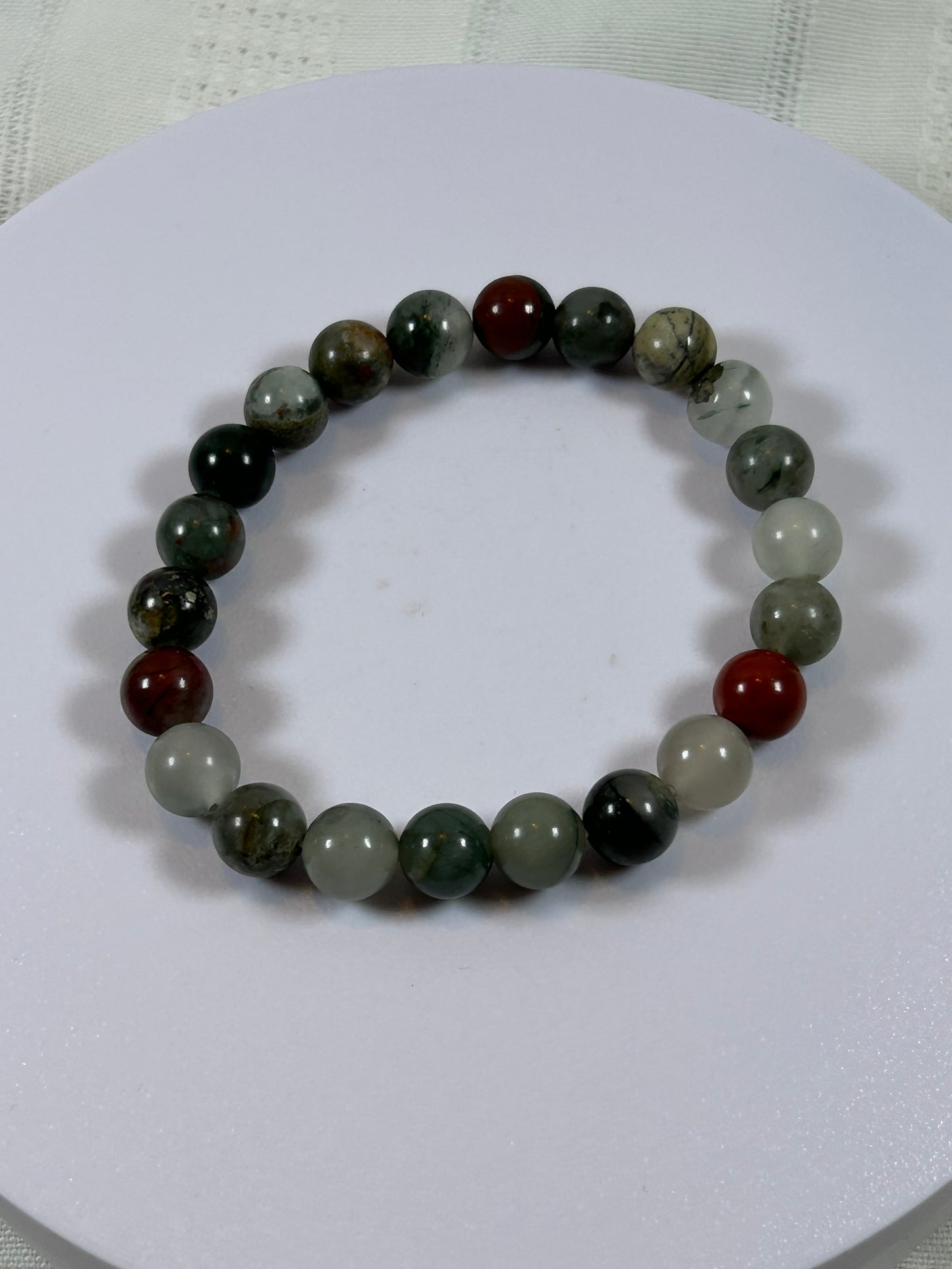 (#179) - AFRICAN BLOODSTONE CRYSTAL BRACELET - NEW