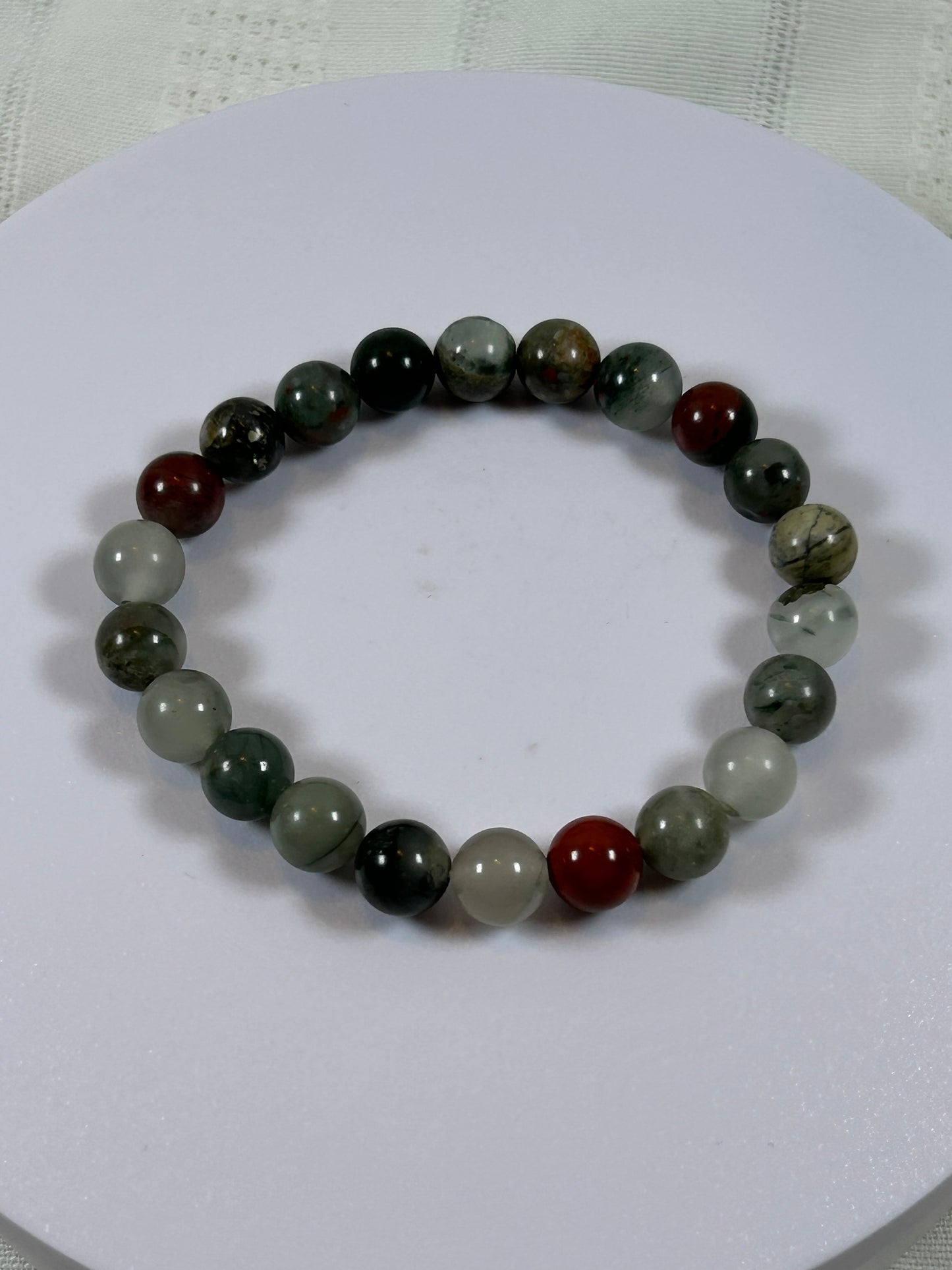 (#179) - AFRICAN BLOODSTONE CRYSTAL BRACELET - NEW