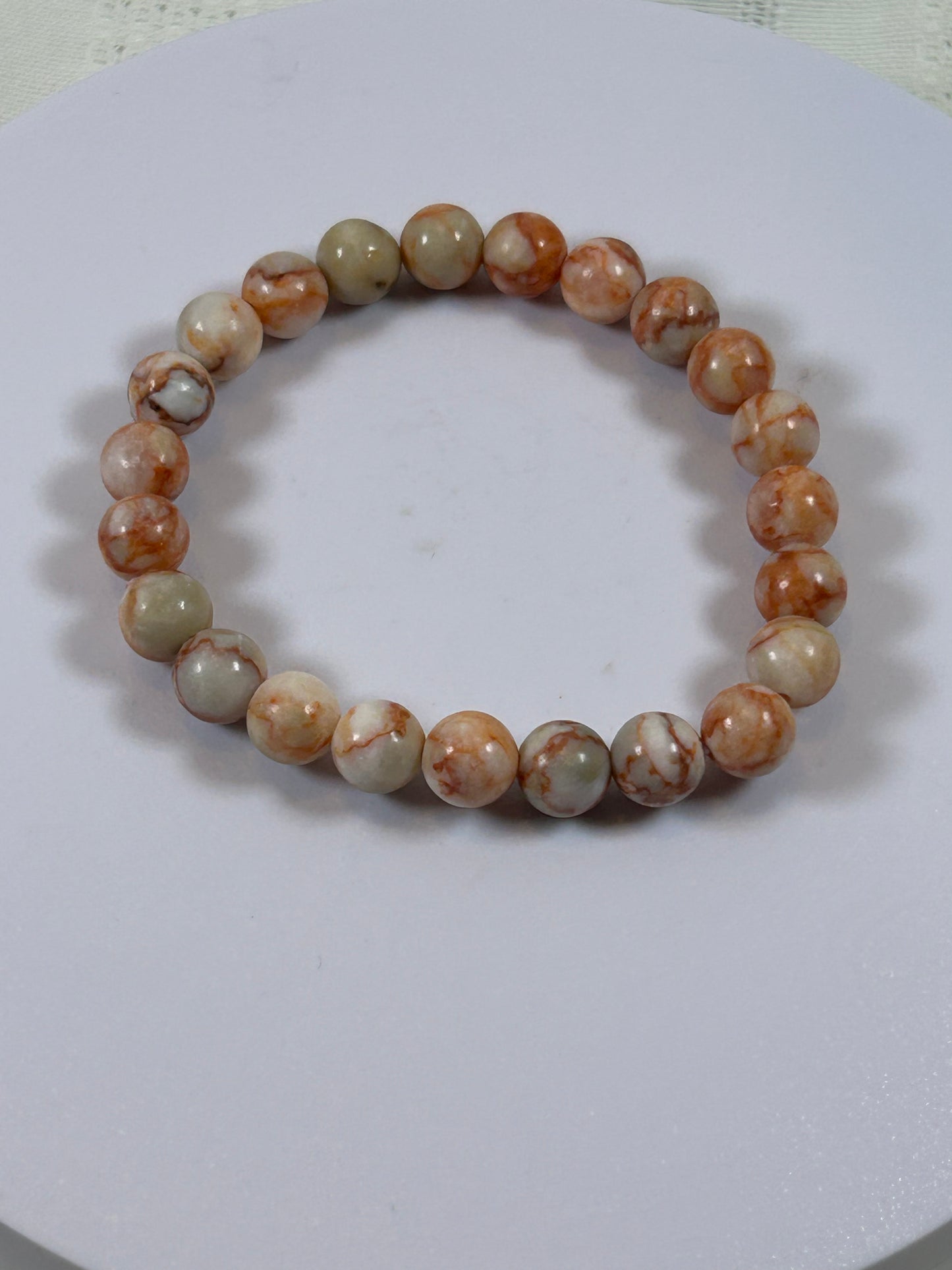 (#181) - RED NETWORK JASPER CRYSTAL BRACELET - NEW