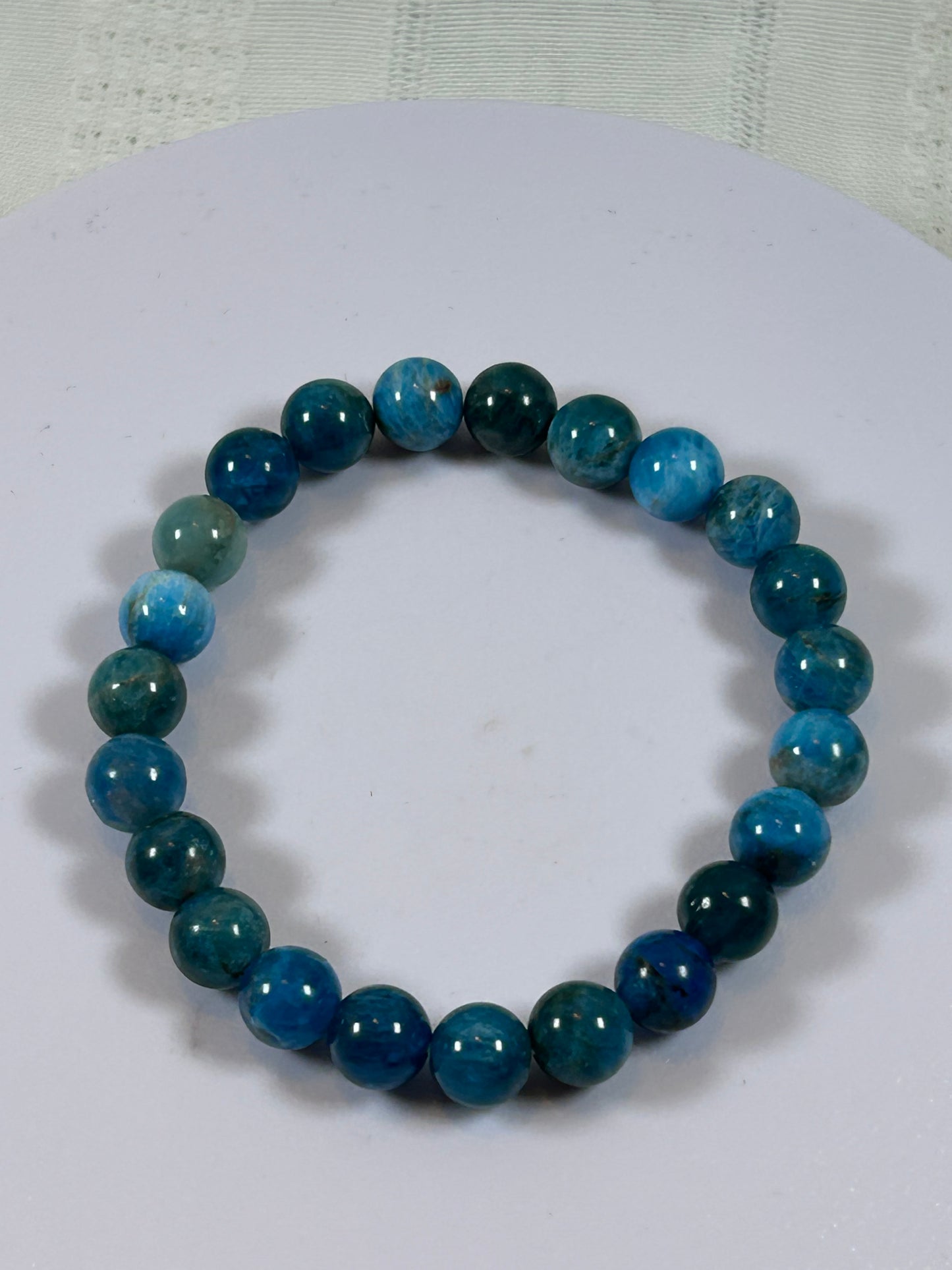 (#194) - BLUE APATITE CRYSTAL BRACELET - NEW