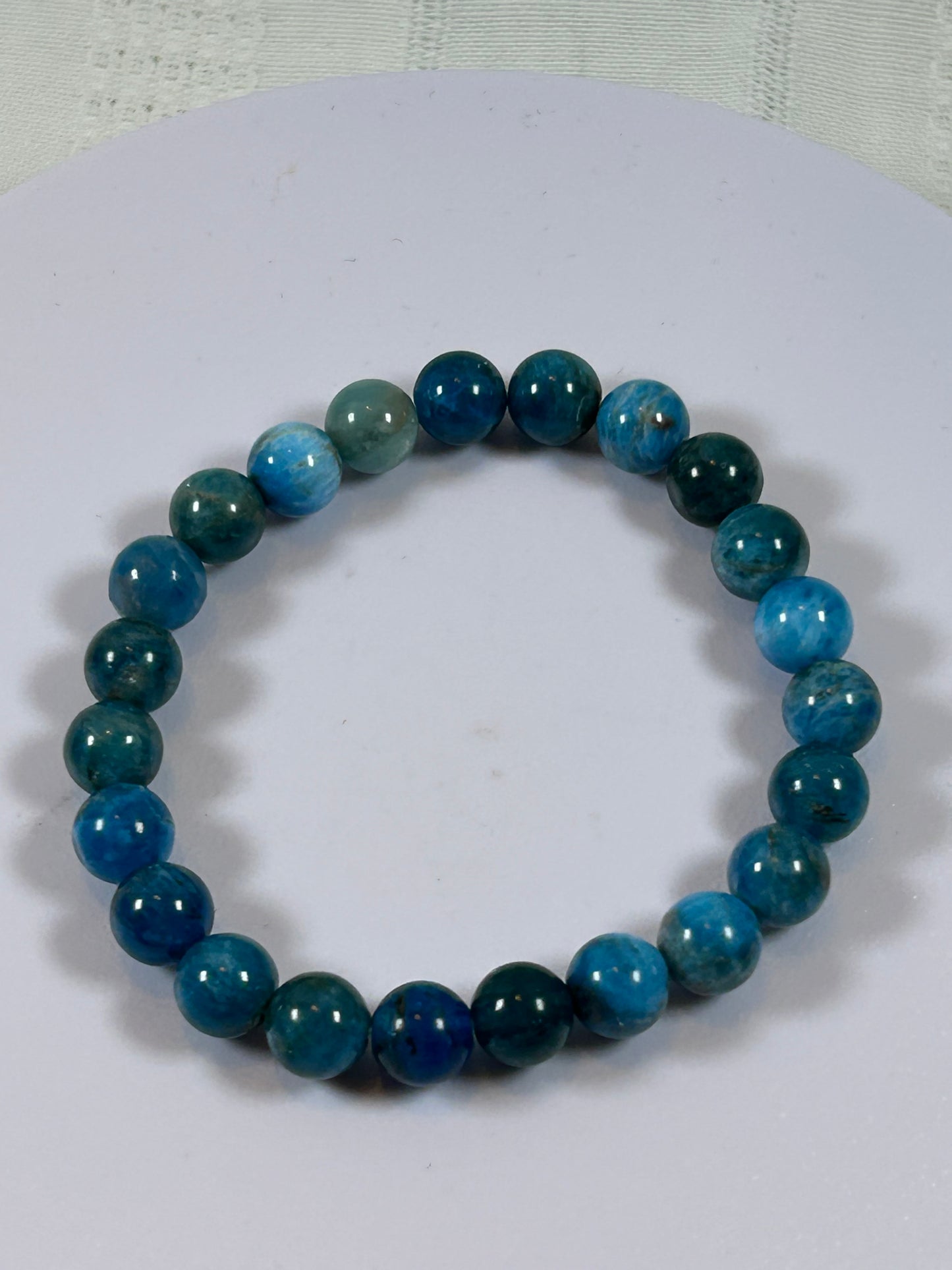 (#194) - BLUE APATITE CRYSTAL BRACELET - NEW
