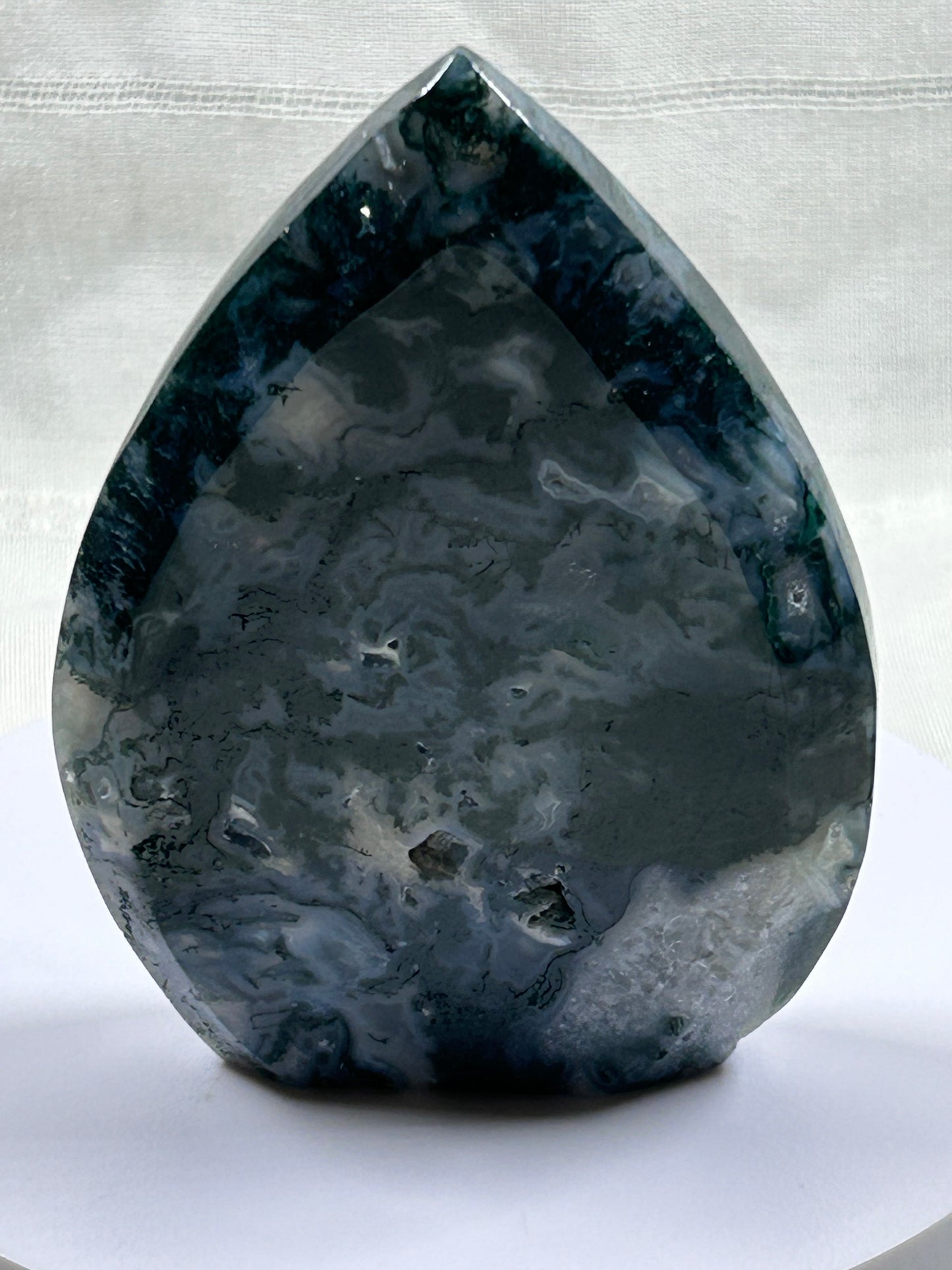 (#929) - Moss Agate Druzy Teardrop Freeform - New