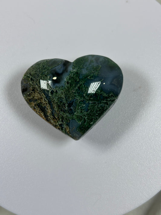 (#893) - Moss Agate Heart - New
