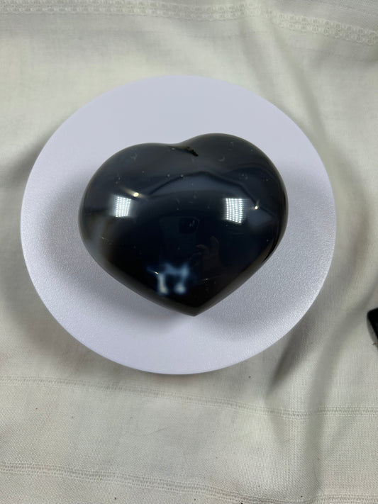 (#850) - Orca Agate Heart - New