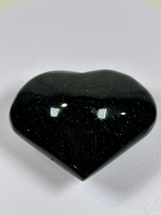 (#862) - Green Goldstone Heart - New