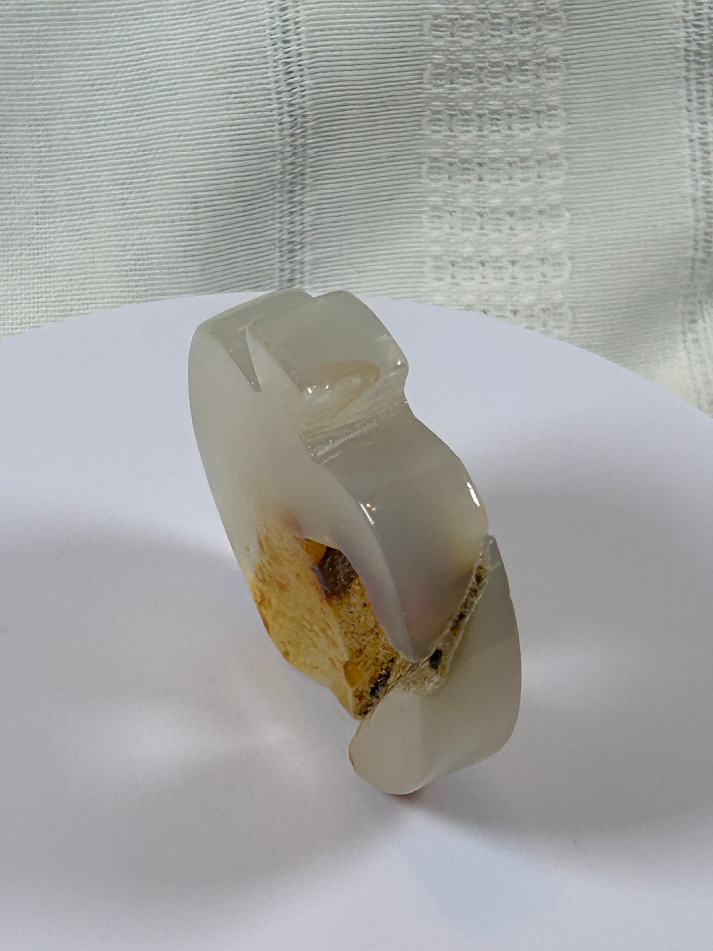(#15) - AGATE APPLE CARVING - NEW