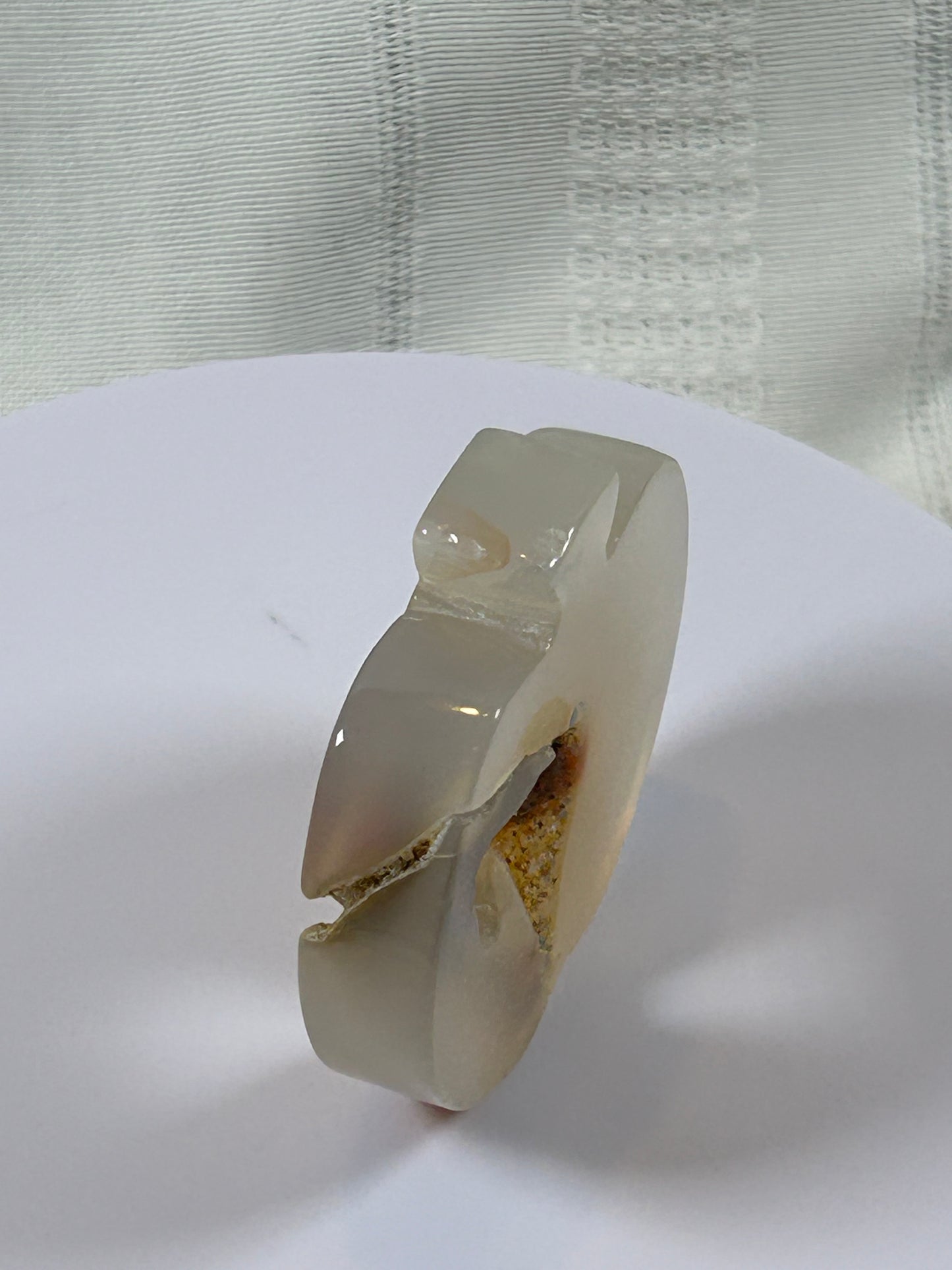 (#15) - AGATE APPLE CARVING - NEW