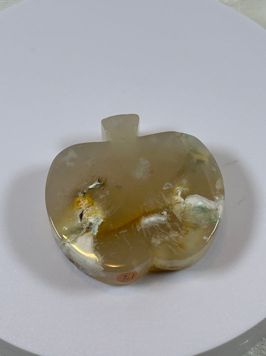 (#14) - AGATE APPLE CARVING - NEW