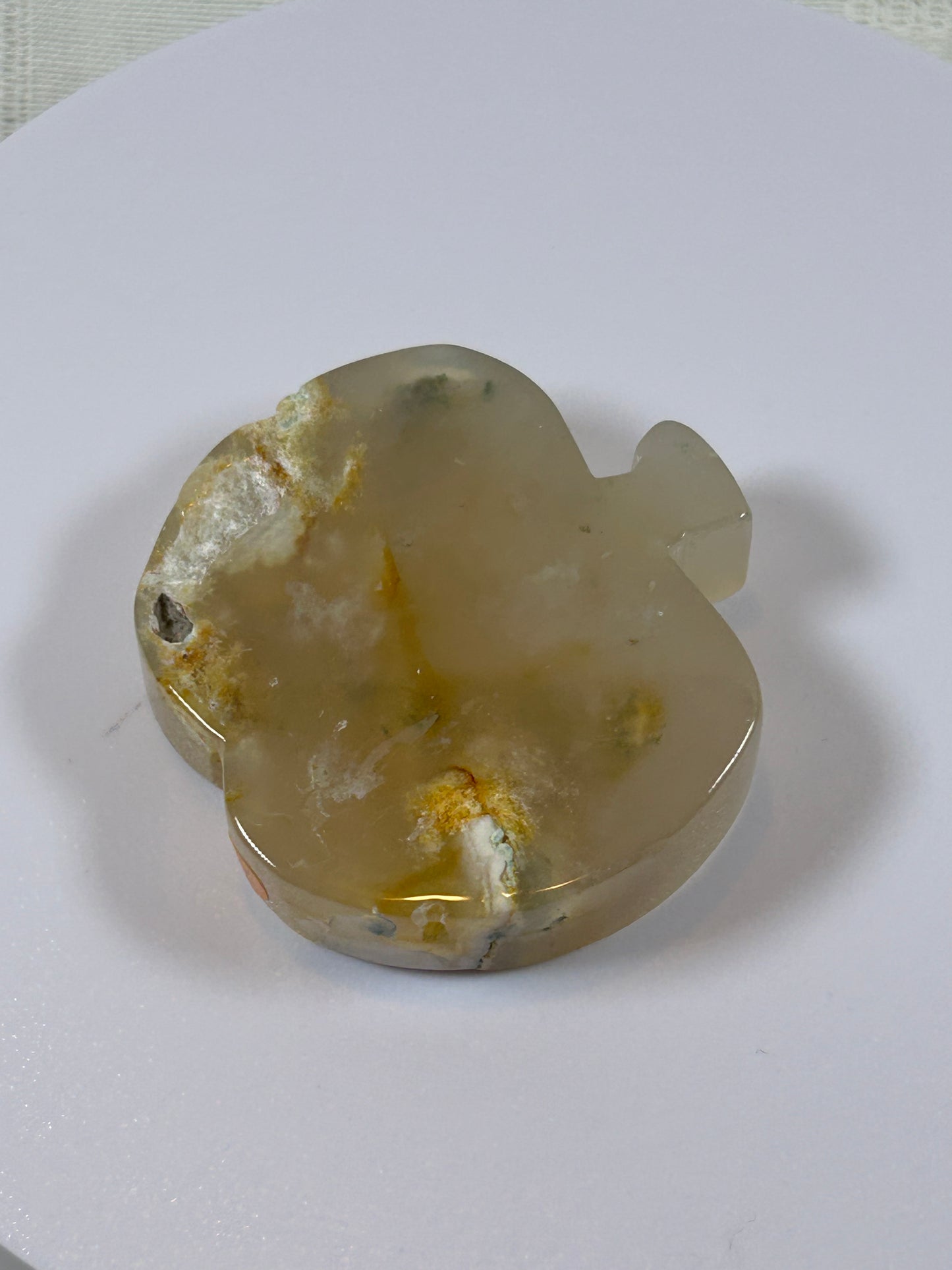 (#14) - AGATE APPLE CARVING - NEW