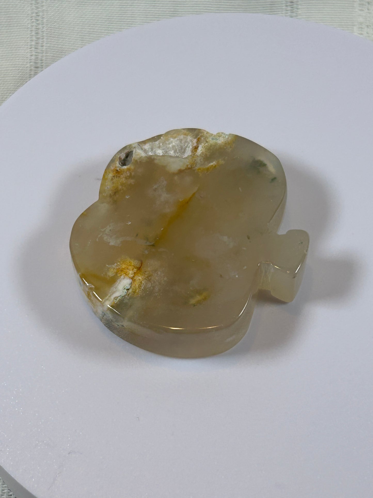 (#14) - AGATE APPLE CARVING - NEW