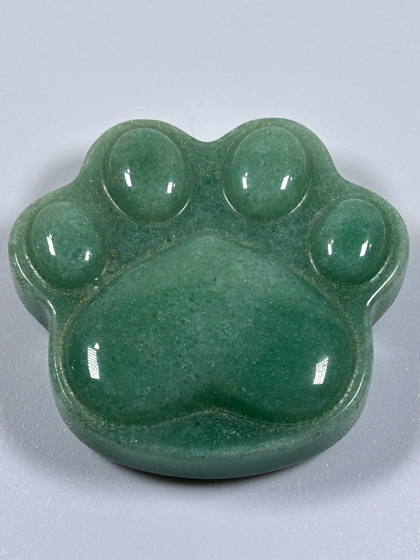 (#1110) - Green Aventurine Paw Print  - New
