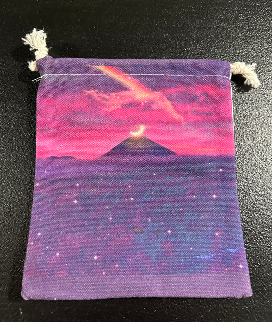 (#1214) - Canvas Pyramid with Crescent Moon - New