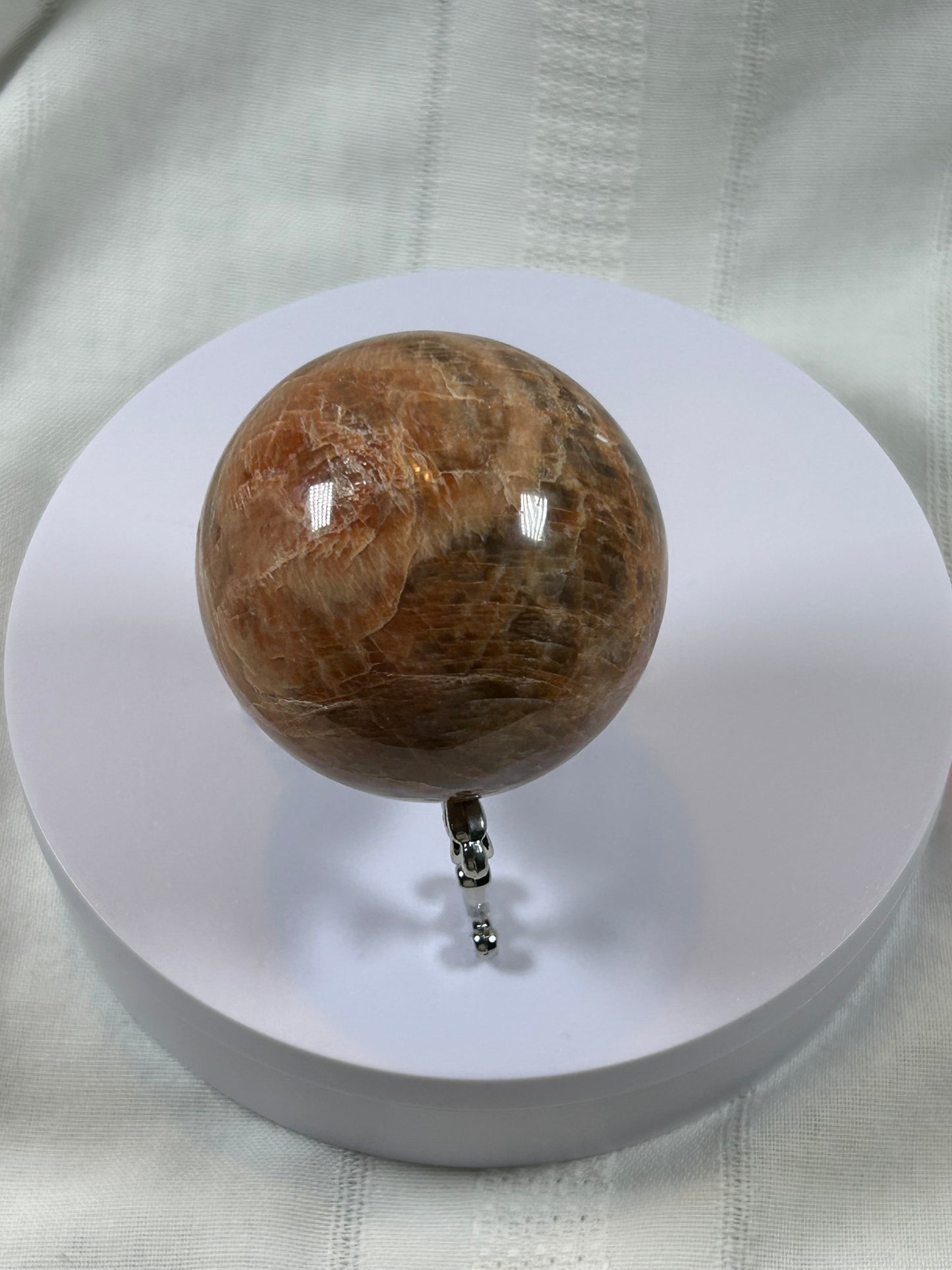 (#75) - PEACH MOONSTONE SPHERE POLISHED - NEW