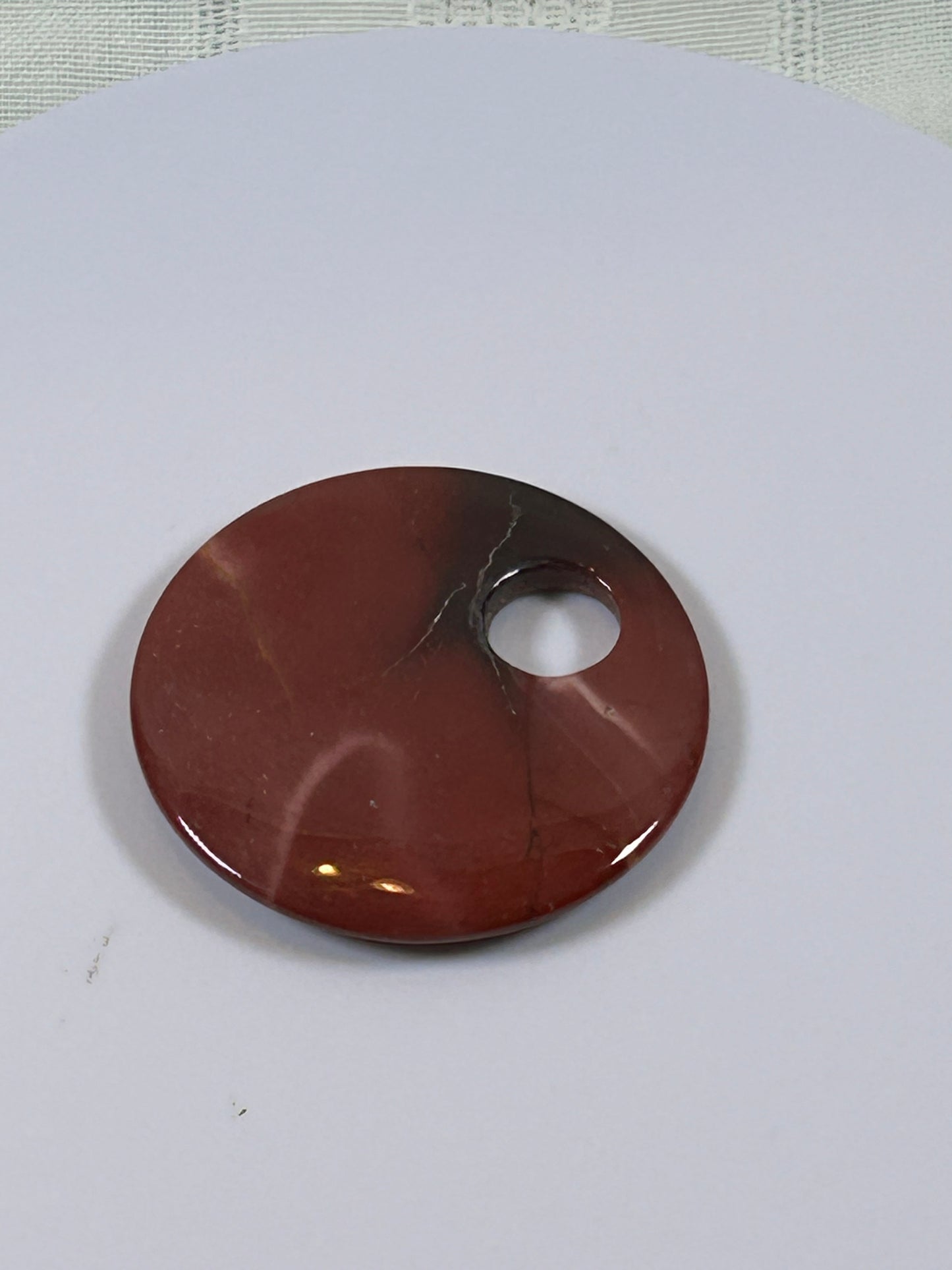 (#86) - CARNELIAN AGATE DISK PENDANT - NEW