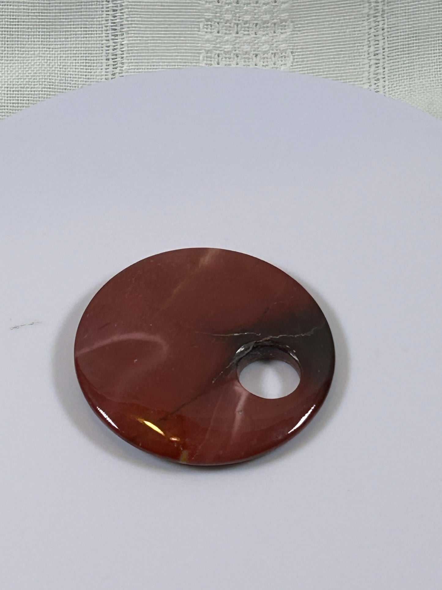 (#86) - CARNELIAN AGATE DISK PENDANT - NEW
