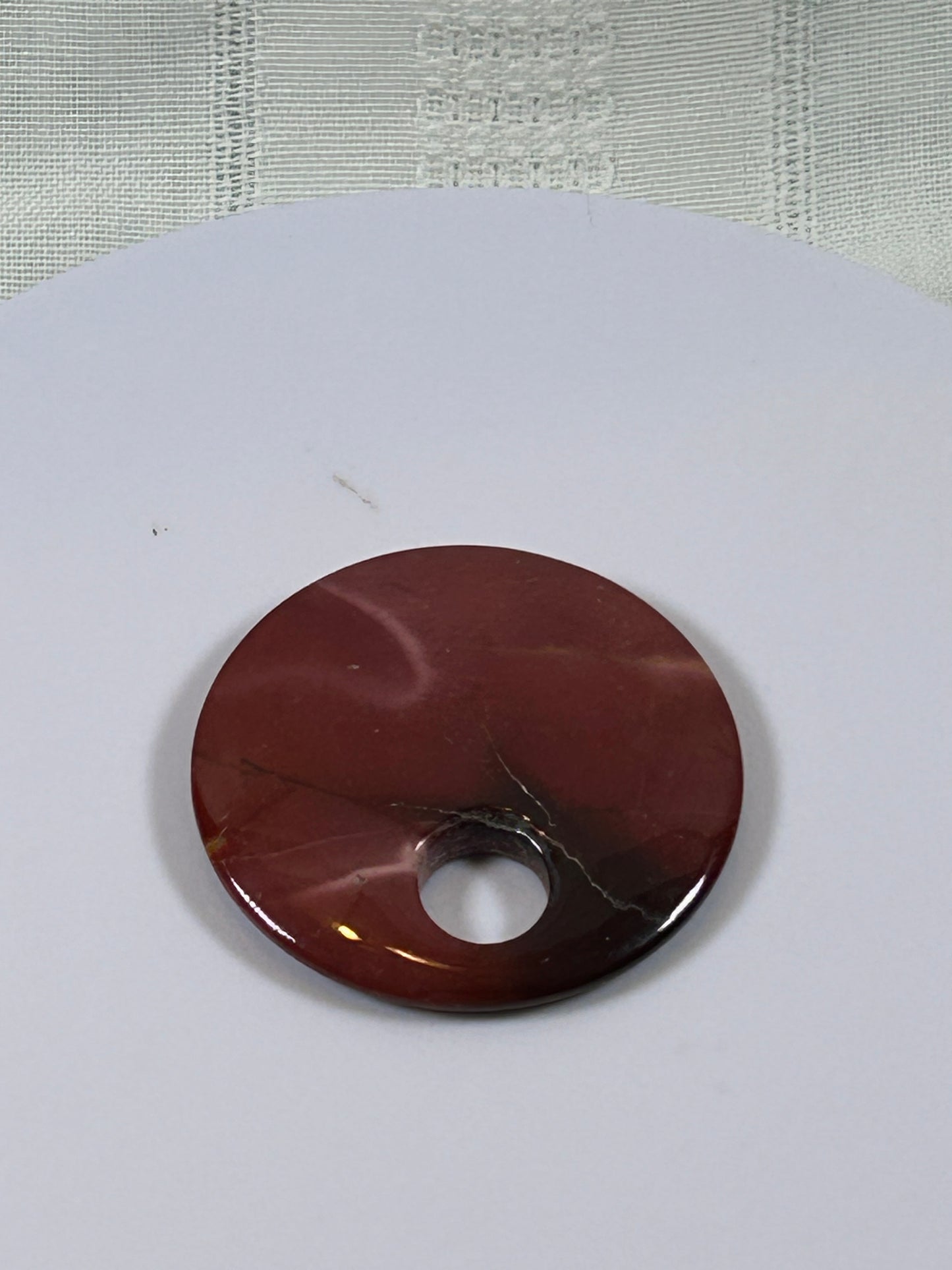 (#86) - CARNELIAN AGATE DISK PENDANT - NEW