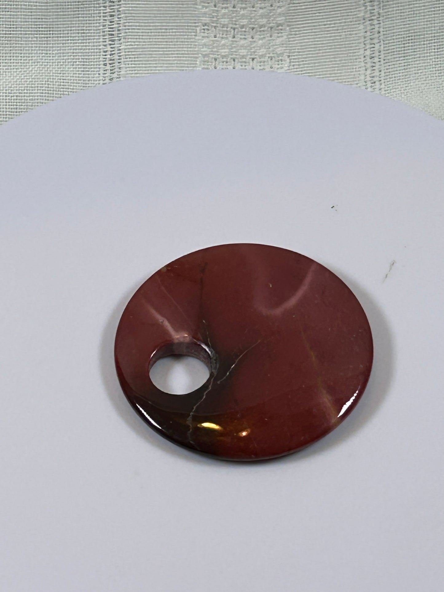 (#86) - CARNELIAN AGATE DISK PENDANT - NEW