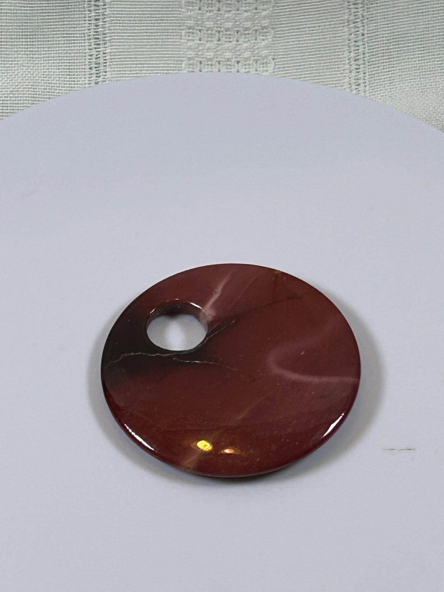 (#86) - CARNELIAN AGATE DISK PENDANT - NEW