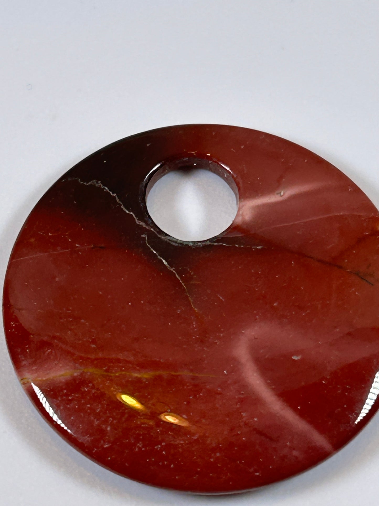 (#86) - CARNELIAN AGATE DISK PENDANT - NEW