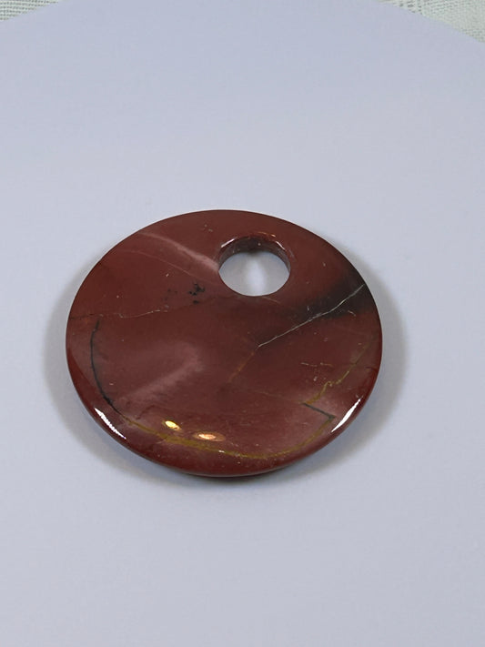(#86) - CARNELIAN AGATE DISK PENDANT - NEW