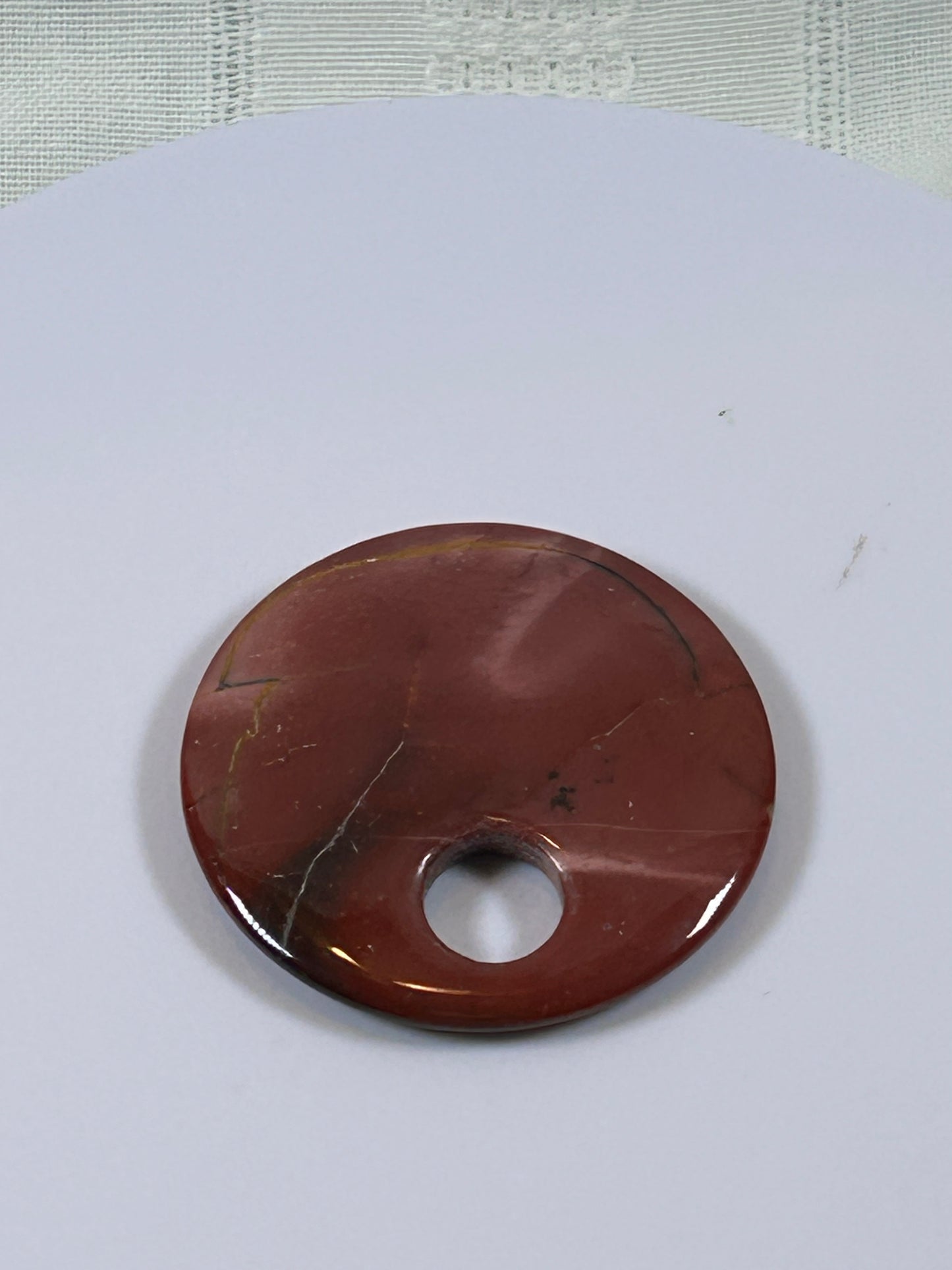 (#86) - CARNELIAN AGATE DISK PENDANT - NEW