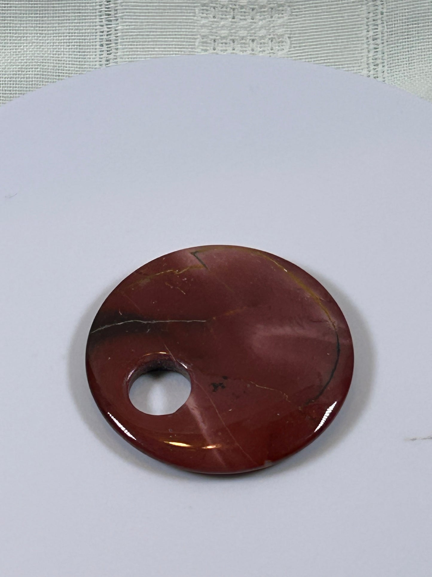 (#86) - CARNELIAN AGATE DISK PENDANT - NEW