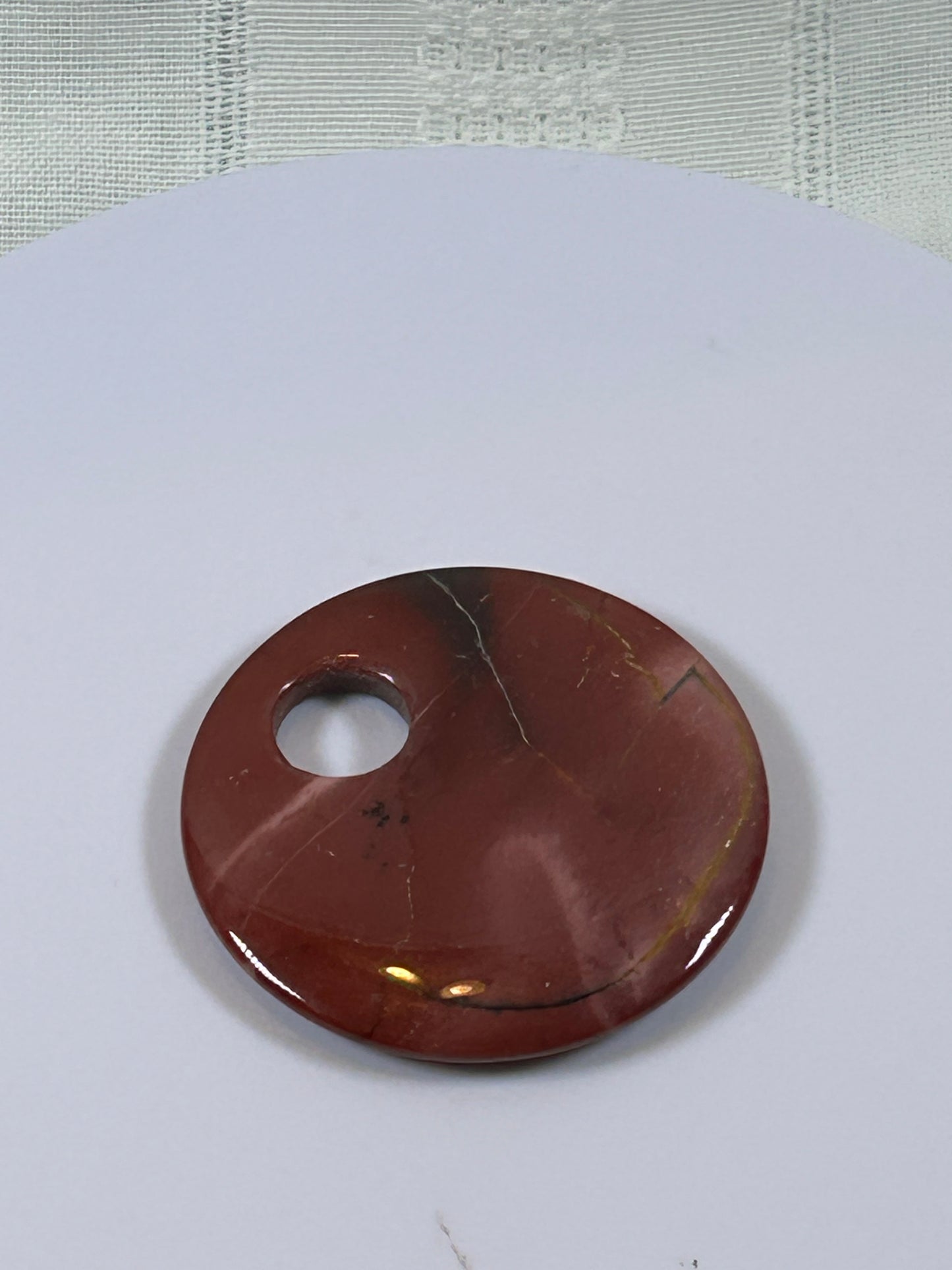 (#86) - CARNELIAN AGATE DISK PENDANT - NEW