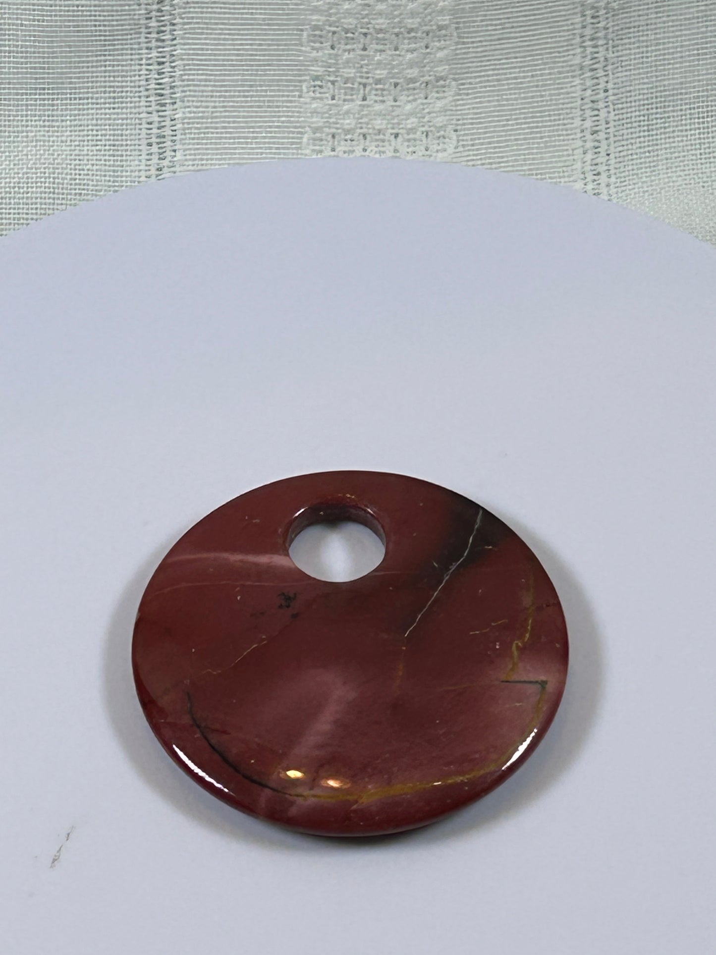 (#86) - CARNELIAN AGATE DISK PENDANT - NEW