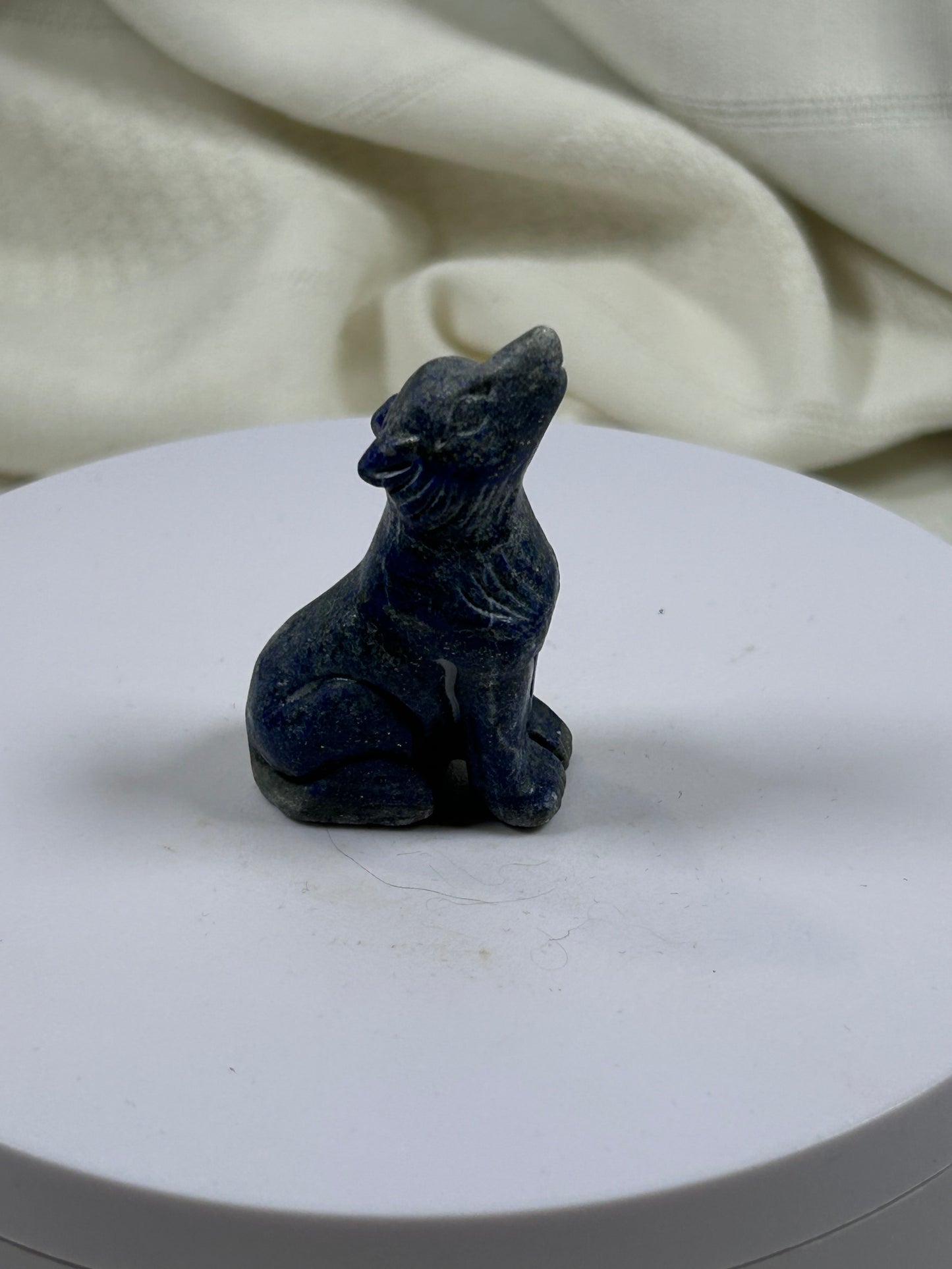 Lapis Lazuli Wolf Statue - New