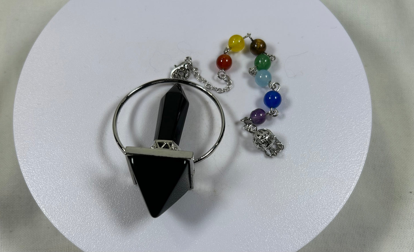 Obsidian Chakra Pendulum - New