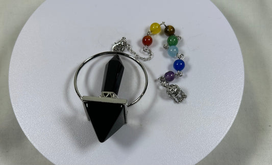 Obsidian Chakra Pendulum - New