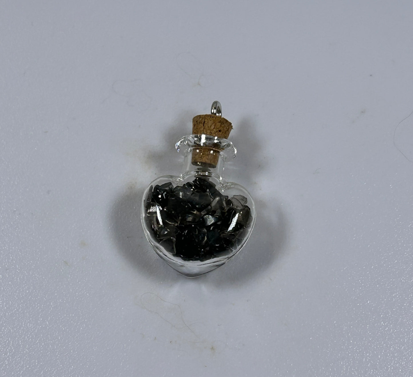 Obsidian Chips Heart Pendant - New