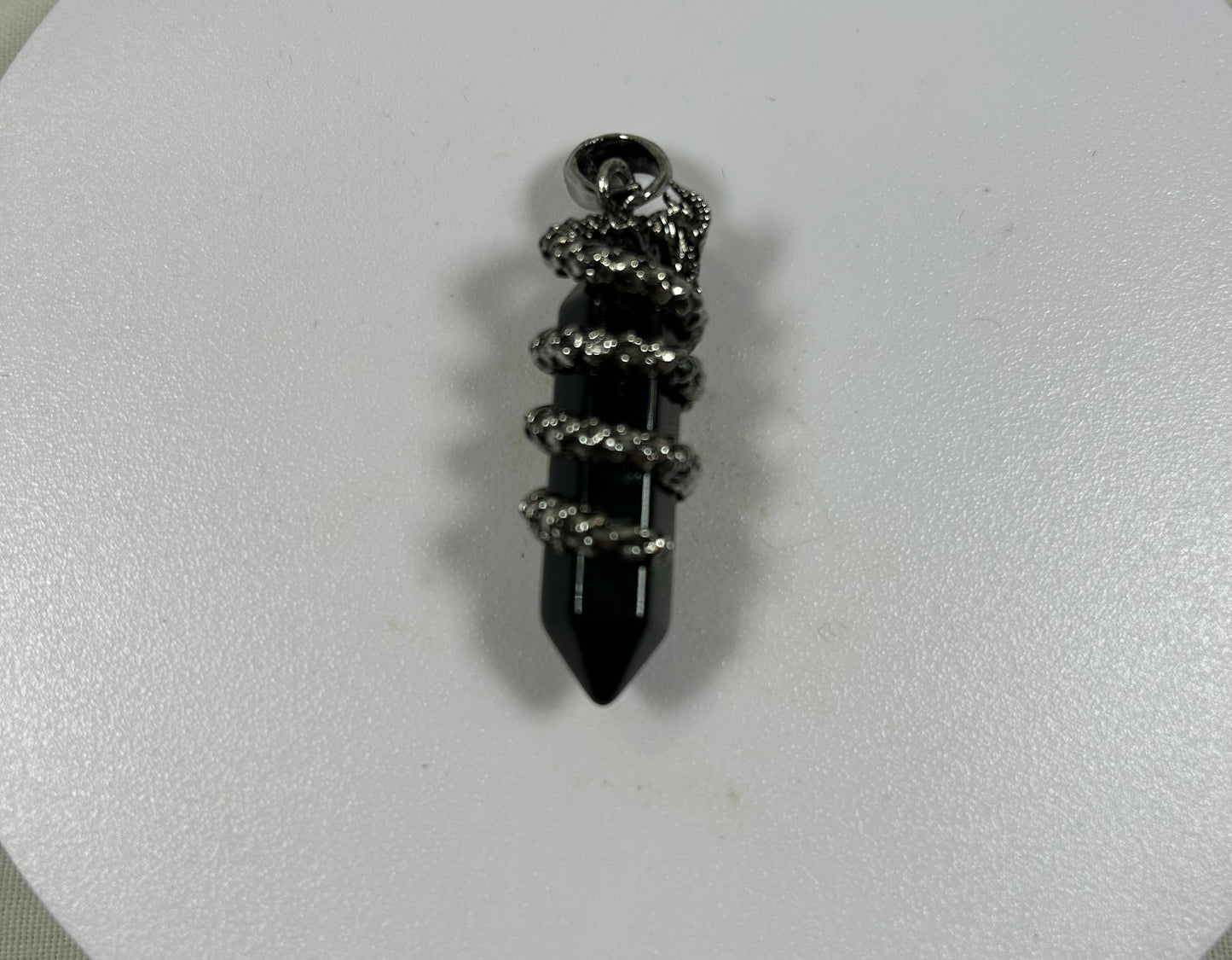 Obsidian With Dragon Pendant - New
