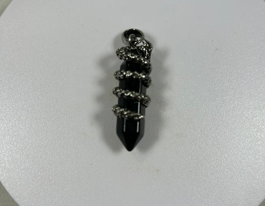 Obsidian With Dragon Pendant - New